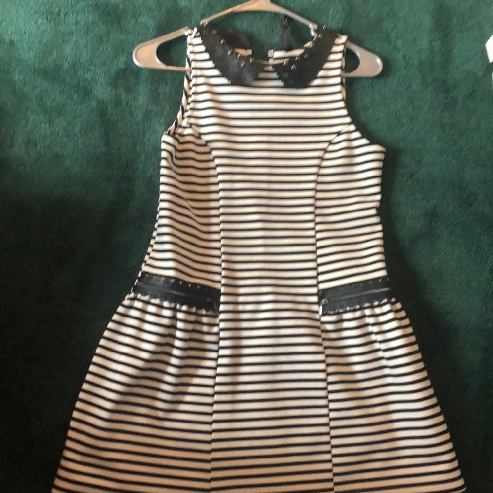 Black and white collared dress